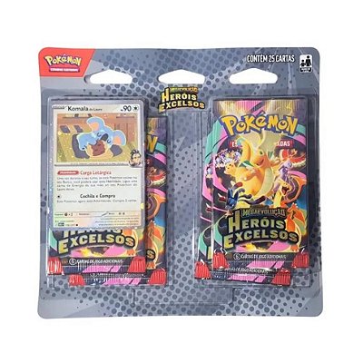Cartas Pokémon Blister Quádruplo Pokémon Coleção Heróis Excelsos Komala Copag