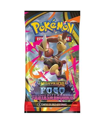Cartas Pokémon Booster Fogo Fantasmagórico com 6 unidades Copag