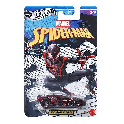 Carrinho Hot Wheels Silver Series Marvel Spider-Man Miles Morales Rogue Hog Mattel