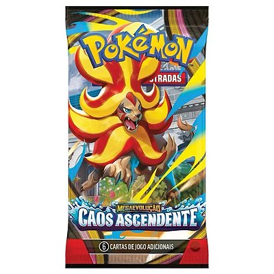 Booster Pokémon Mega Evolução Caos Ascendente com 6 unidades Copag