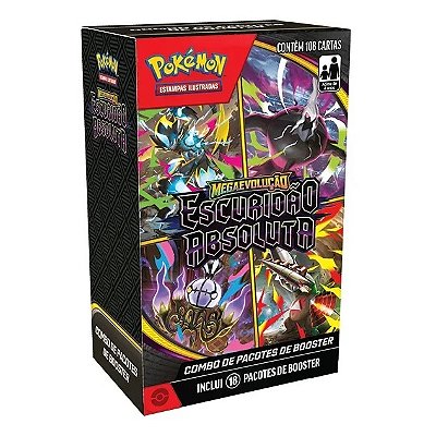 Cartas Pokémon Combo de Booster Mega Evolução Escuridão Absoluta Copag