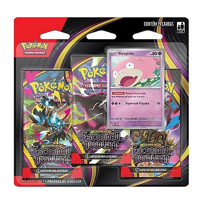 Cartas Blister Pokémon Triplo Slowpoke Me02 Mega Evolução Escuridão Absoluta Copag