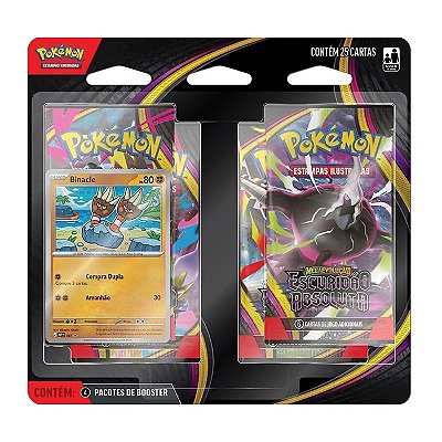 Cartas Blister Pokémon Quádruplo Binacle Me02 Mega Evolução Escuridão Absoluta Copag