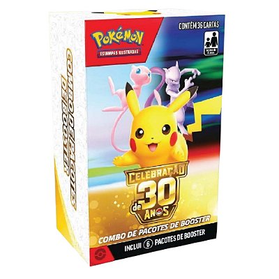 Cartas Pokémon Combo de Booster Celebração 30 Anos Copag