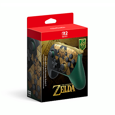 Controle Pro 2 Sem Fio Nintendo Switch 2 The Legend of Zelda 40th Anniversary Edition