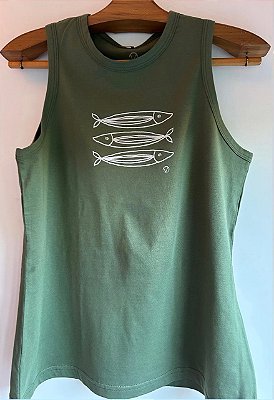 Regata Feminina em malha PET Reciclada - Trio Sardinhas