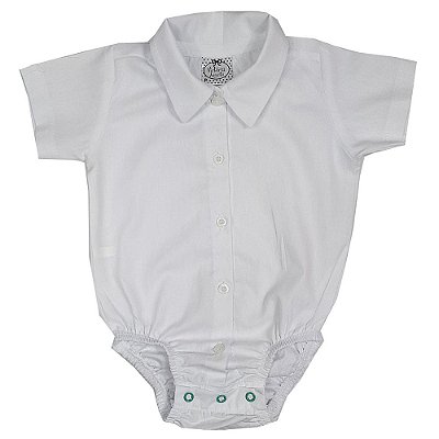 Body Bebê Tecido Branco