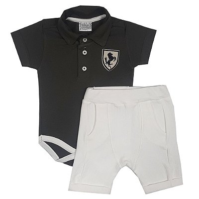 Conjunto Bebê Body Polo Verde