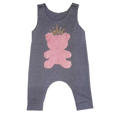 Macacão Bebê Urso Rosa