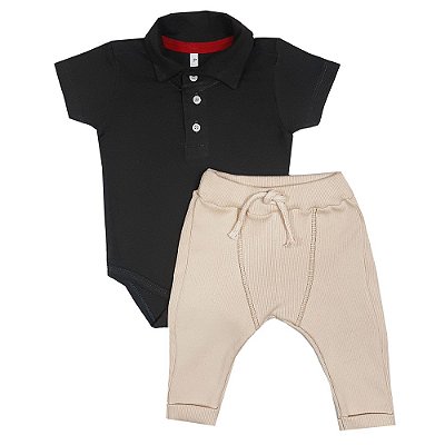 Conjunto Bebê Body Polo + Calça Saruel