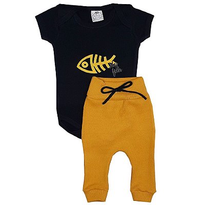 Conjunto Bebê Fish Amarelo