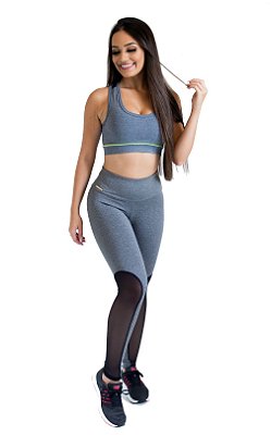 Calça Legging - Power - Cinza Mescla