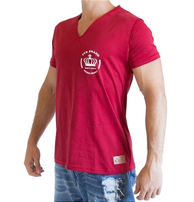 Camiseta Gola V - Vermelha