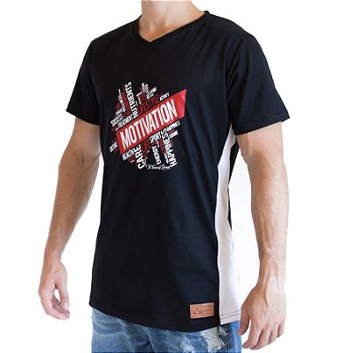 Camiseta Longline - Motivation - Preta