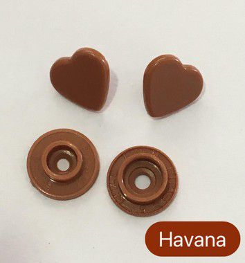 Botão de Pressão Coração Havana (pct 10)