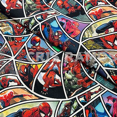 Tecido Spider Man Teia (50cm x 150cm)