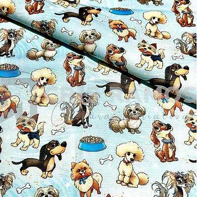 Tecido Puppys Azul (50cm x 150cm)