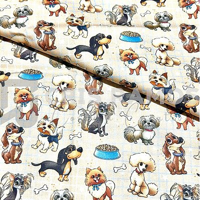 Tecido Puppys Bege (50cm x 150cm)