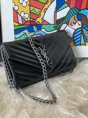yves saint laurent black crossbody bolsa