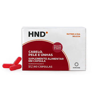 Suplemento Alimentar para Cabelo, Pele e Unhas HND 60 Cápsulas