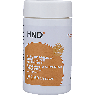 Suplemento Alimentar Óleo de Prímula, Borragem & Vitamina E 60 Cápsulas HND