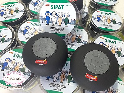 Caixinha de Som Personalizada + Adesivo - Min. 50 unidades