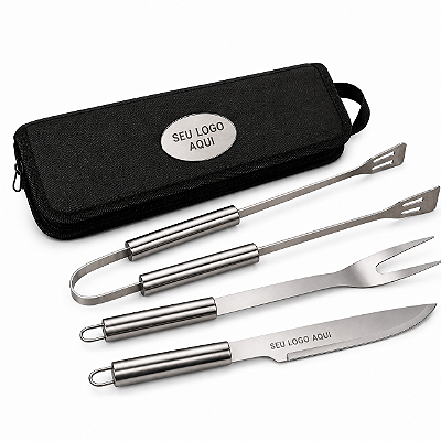 Kit Churrasco 3 Peças Personalizado com Estojo
