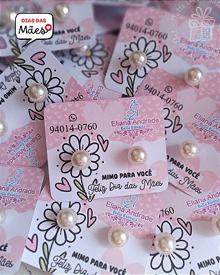 Card com Brinco Pérola - Dia das Mães