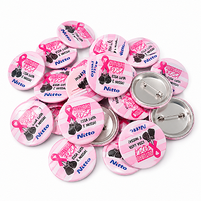 Botton Personalizado 3,8 cm - Outubro Rosa