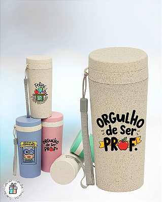 Copo Fibra de Bambu 350ml com Alça
