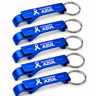 Chaveiro Abridor de Garrafas Novembro Azul
