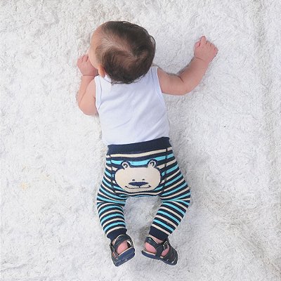 Calça Legging Infantil Masculino em Meia Estampa Ursinho Pimpolho Tamanho 00 ao 15