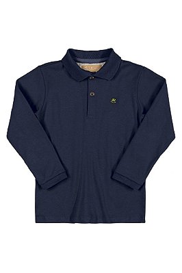 Camiseta Polo Manga Longa Masculino Marinho Up Baby