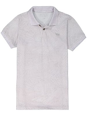 Polo Infantil Masculina Cinza Claro Folhagem Ogochi