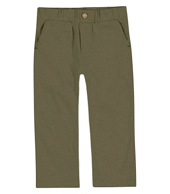 Calça de Linho Infantil Masculina Verde Musgo Trick Nick