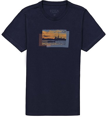 Camiseta Infanto Juvenil Manga Curta Céu Marinho Ogochi