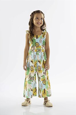 Macacão Infantil Feminino Estampado com Bichinhos da Floresta Up Baby