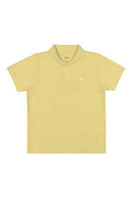 Camisa Polo Infantil Masculina em Meia Malha Amarela Elian