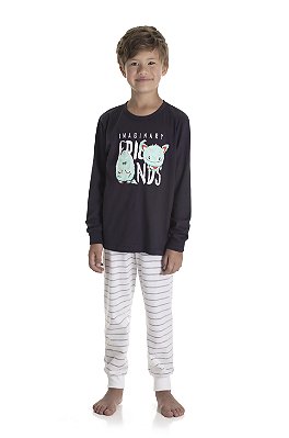 Pijama Longo Infantil Masculino Monstrinhos TMX
