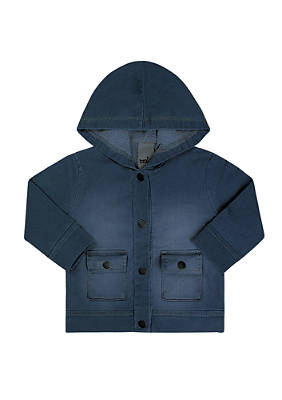 Jaqueta Para Bebê Masculino Jeans Com Capuz Tmx
