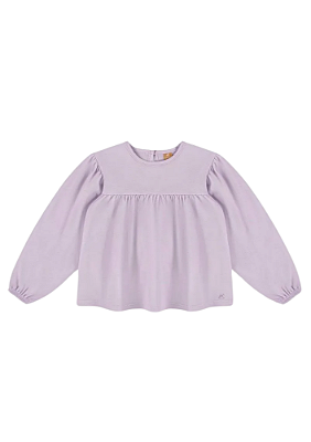 Blusa Infantil Feminina Manga Longa Bufante Lilás Up Baby