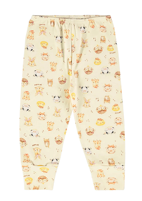 Calça para Bebê Menina em Suedine com Virapé Estampa Fazendinha Up Baby