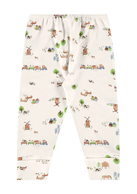 Calça para Bebê Menino em Suedine Estampa Fazendinha Up Baby