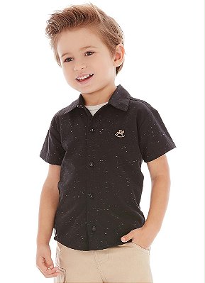 Camisa Infantil Preta em Tecido Up Baby