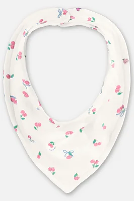 Babador para Bebês Bandana em Suedine Estampa Cereja e Joaninhas Up Baby