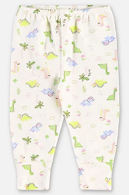 Calça para Bebê Menina em Suedine Estampada com Dinossauros Up Baby