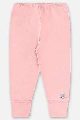 Calça para Bebê Unissex em Suedine Rosa Up Baby