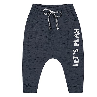 Calça de Moletom para Bebê Cinza Mescla Grafite Kiko e Kika