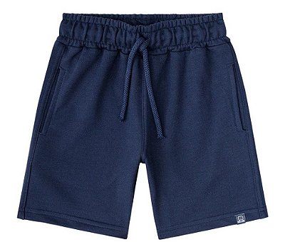 Bermuda de Moletom Infantil Azul Marinho Quimby