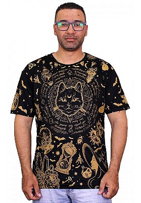 Camiseta Indiana Unissex Gato Preta